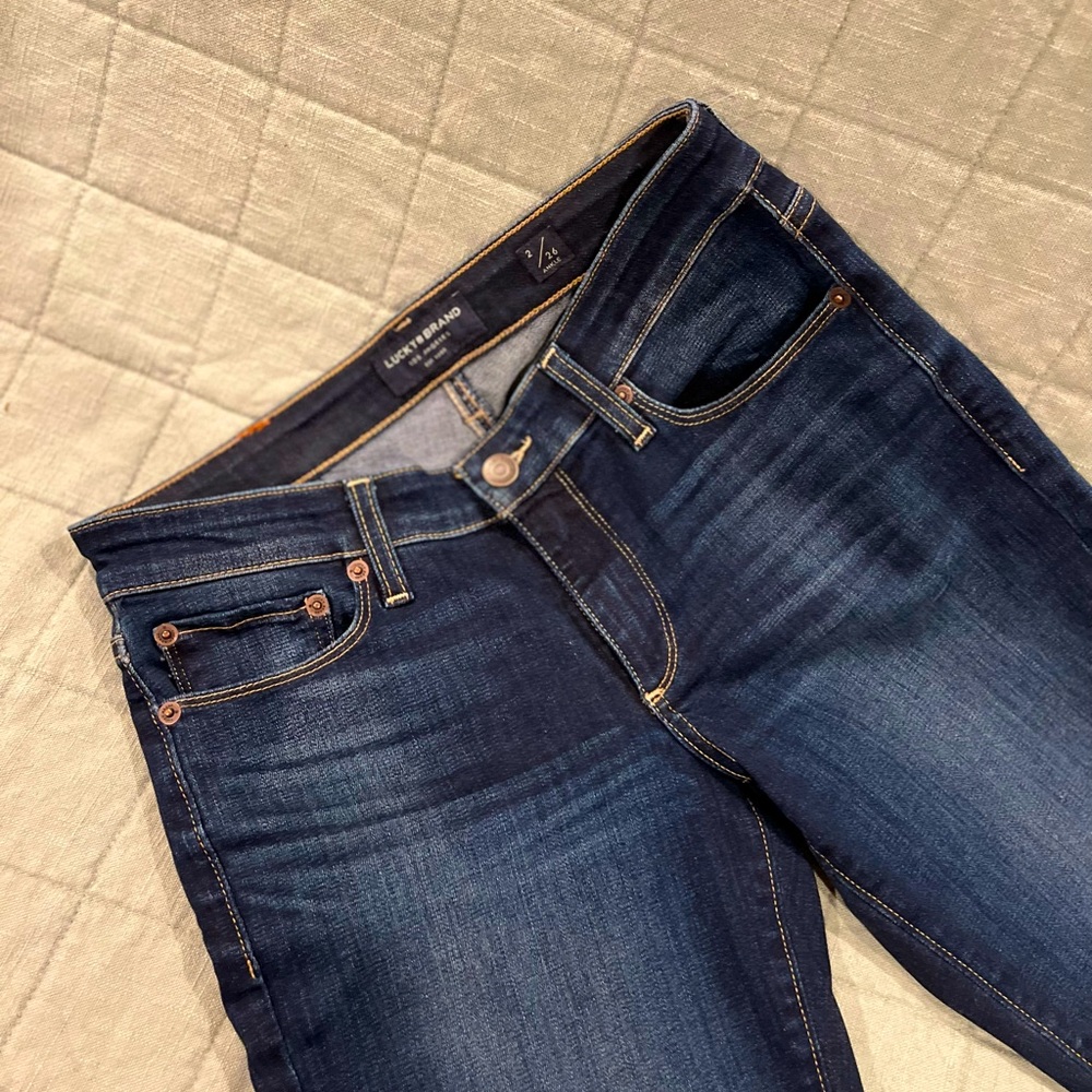 NEW Lucky Brand Jeans Midrise Ankle Straight Jean Dark Wash Size 2/26
